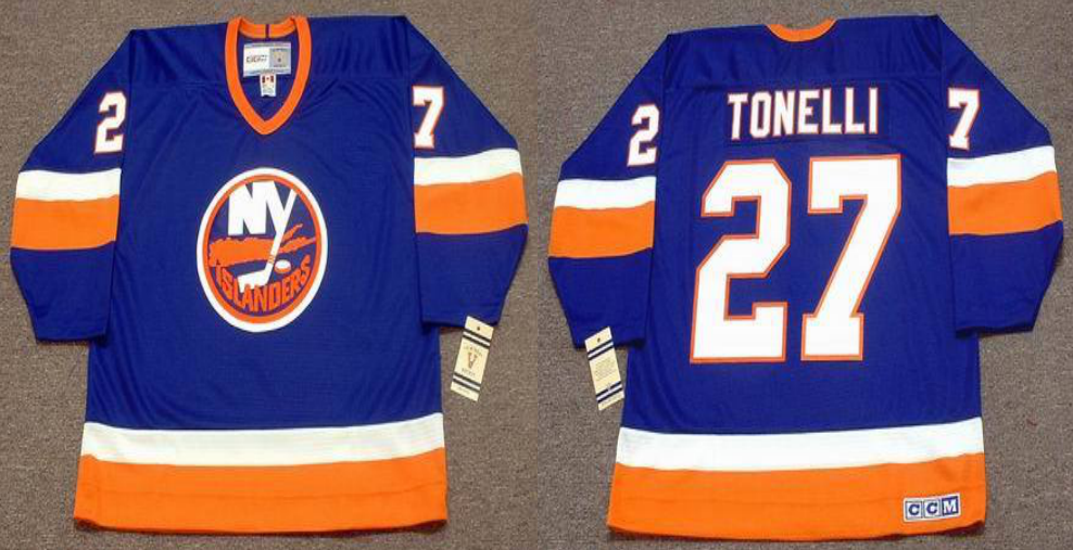 2019 Men New York Islanders #27 Tonelli blue CCM NHL jersey